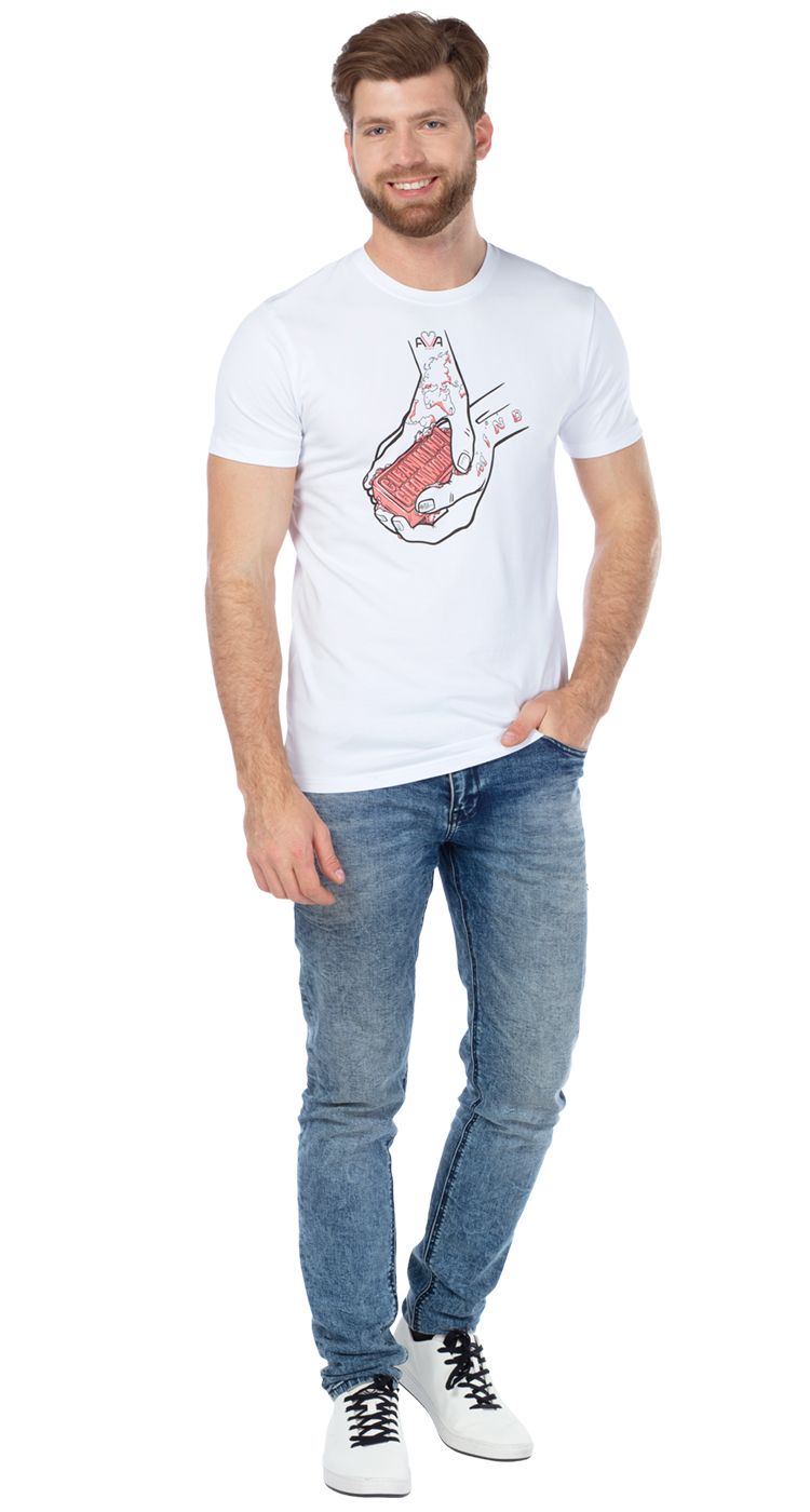 Футболка принт "Чистый разум" цв. белый цена